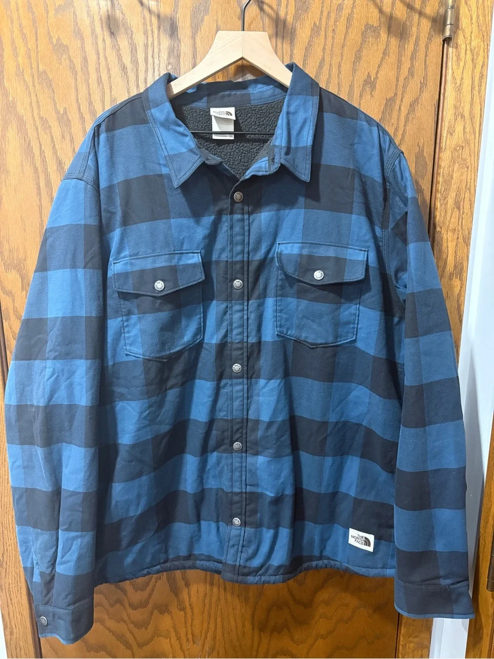 The North Face Campshire Lined Flannel Shacket Blue Buffalo Plaid XXL Men’s